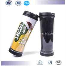 High Quality Double Wall Plastic Coffee Travel Mug with Paper Insert